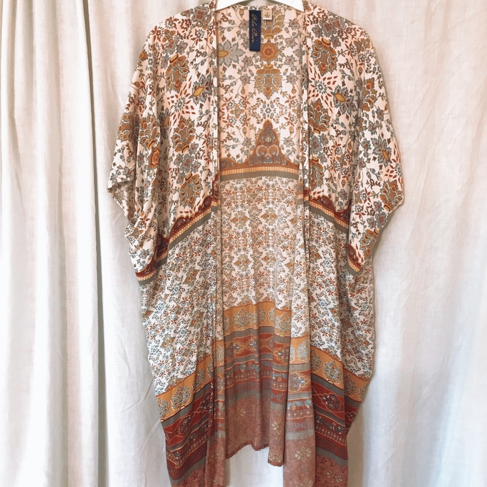Blue Rain Patterned Kimono